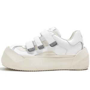 ADCDAVINCI Антискользящие и износостойкие низкие скейтерские кроссовки для увеличения роста унисекс белые, цвет White