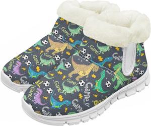 Pzuqiu Зимние сапоги для мальчиков и девочек с водонепроницаемой утепленной меховой подкладкой для малышей, детей и старших детей, для холодной погоды и походов на улице, белая подошва