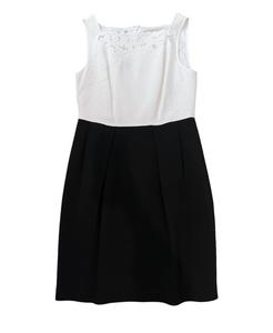 Женское платье миди без рукавов в черном и белом цвете Kay Unger