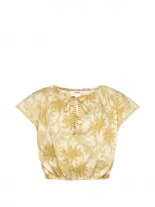 Укороченная блузка Crocodile ERES, бежевый