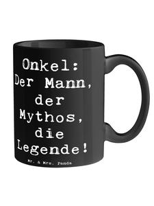Кружка Дядя Легенд с надписью на черном фоне Mr. & Mrs. Panda