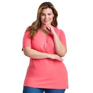 Женская футболка-туника с коротким рукавом plus size Avenue, Sweet Coral