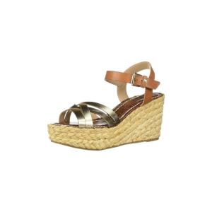 Женские туфли Darline Ankle Strap Heels из золотистой/бежевой кожи Sam Edelman