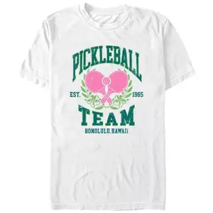 Футболка с графическим принтом мужской команды по пиклболу, основанная в 1965 году Licensed Character, белый