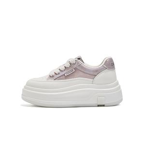 Кроссовки для скейтбординга Cow Split Leather Low top женские DAPHNE, белый фиолетовый