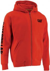 Толстовка мужская Caterpillar с полной застежкой-молнией, передними карманами-кенгуру, фирменным логотипом рабочей одежды и системой управления шнурами S3, Hot Red Eclipse