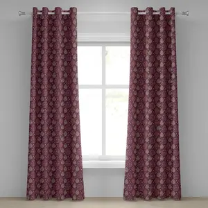 Зимняя штора на люверсах ABAKUHAUS, праздничные блестящие декоративные элементы, традиционные праздничные, декоративные двухпанельные шторы, 280 см x 225 см, бледно-оранжевые сушеные розы Abakuhaus