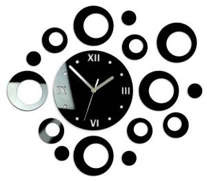 Настенные часы ModernClock RING, 47x55x4 см цвет glas schwarz