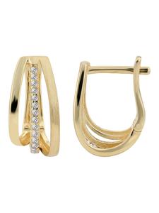 Adeliás Женские серьги - серьги-гвоздики из серебра 925 пробы с кубическим цирконием в золотой оправе