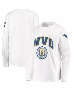 Женская белая футболка с длинным рукавом West Virginia Mountaineers Edith Pressbox