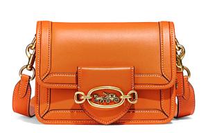 Кожаная сумка hero cow, сумка через плечо, кросс-боди trumpets, женская, orange COACH