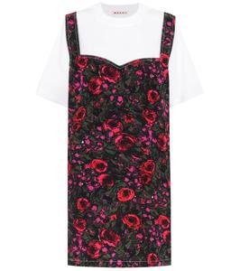 Платье-футболка из хлопка Marni, Lily White + Starlight Pink