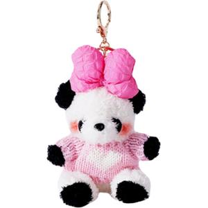 Свитшот с мультяшным пандами плюшевый кулон 15см высота LEVENKENESS, розовый