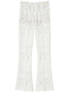 Брюки TWINSET с кружевными вставками, белый