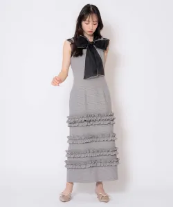 Клетчатое платье-свитер с оборками Noela, цвет Gray