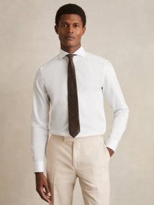 Хлопковая рубашка Storm Slim Fit Reiss, White