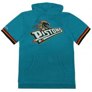 Мужская футболка с капюшоном Mitchell & ness Detroit Pistons NBA French Terry Mitchell And Ness, бирюзовый