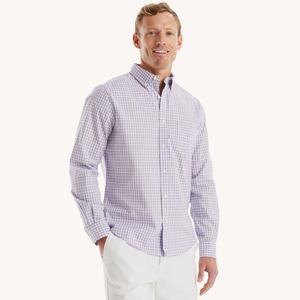 Мужская классическая рубашка Nautica из непромокаемой клетчатой ​​ткани, цвет bright white