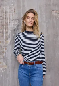 Футболка с длинными рукавами arlo Pulz, Navy Grey Stripe