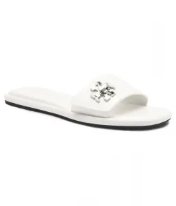 Кожаные тапочки T LOCK Tory Burch, белый