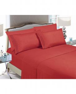 Роскошный мягкий однотонный комплект постельного белья из 3 предметов, размер Twin Elegant Comfort, Bright Red