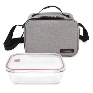 Стеклянная сумка-переноска для еды Go Glass Vidrio Iris Barcelona, серый