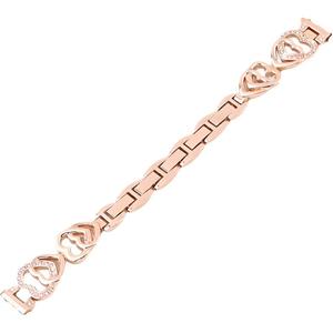 Ремешок совместимый с Huawei металлический CHENSONG, двойное сердце - черный