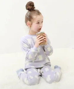 Детская пушистая флисовая пижама с длинным рукавом, домашняя одежда, коллекция осень/зима 2025 Devirock, цвет 004-Kuma-D Violet