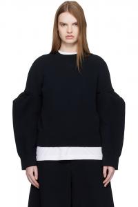 Толстовка-Пуловер из губчатой ткани Sacai, черный