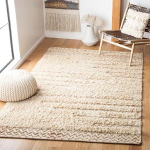 Ковер SAFAVIEH, 183 x 275 см, Natura Collection, бежевый и натуральный, ручной работы из шерсти, идеально подходит для помещений с высокой проходимостью в гостиной, спальне (NAT720F)