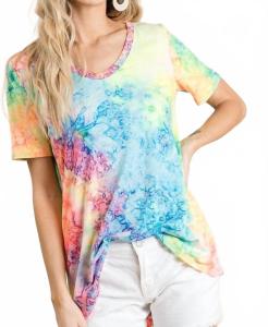 Неоновый тай-дай топ в мультиколоре BiBi