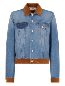 Джинсовая куртка X Slawn & Soldier с отделкой из бархата Marni, синий