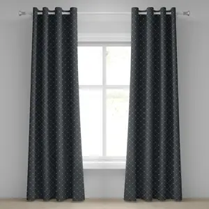 Штора на люверсах ABAKUHAUS Флер де Лис, цветочный декор с диагональными старинными геральдическими символами, клетчатый узор, декоративная двухпанельная штора, 280 см x 225 см, серая Abakuhaus