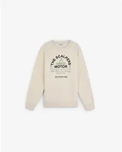 Детская толстовка без капюшона с принтом спереди Scalpers, бежевый