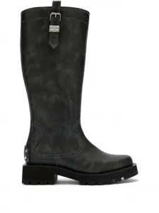 Сапоги до колена с заклепками Ganni, серый