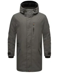 Полупальто Stone Harbor "Lanzoo", классное мужское переходное пальто с большим капюшоном Stone Harbour, антрацит