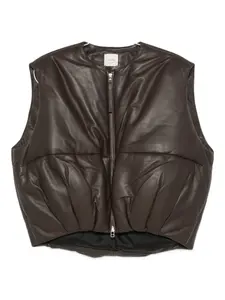 Стеганый кожаный жилет Alysi, коричневый