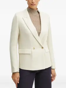 Твиловый двубортный пиджак Forte Forte, белый