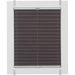 Жалюзи-плиссе Sunlines «One Size Style Crepe», непрозрачные, без сверления, натяжные, цвет аксессуаров серый, для зажима