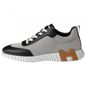 Hermes Низкие повседневные кроссовки Bouncing, высота 4 см, мужские, серый и черный