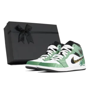 Jordan Air 1 Dusty Cyan Feather, Box устойчивые к истиранию кроссовки Mid Top Vintage баскетбольные мужские Emerald Green