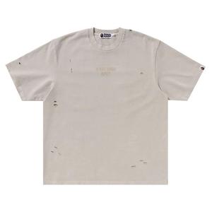 Футболка BAPE Damaged Garment Dyed Relaxed Fit Tee, Ivory