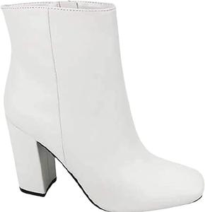 Женские ботильоны на массивном высоком каблуке Anne Michelle с модным блочным каблуком, White