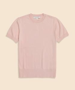 Свитер с короткими рукавами и круглым вырезом из хлопка Supima