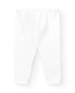 Комплект из 2 базовых детских штанов с эластичной резинкой на талии BABIDÚ, белый