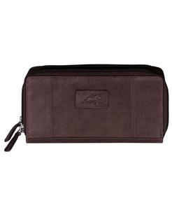 Кошелек Casablanca Collection с RFID-безопасностью и двойной молнией Mancini, коричневый