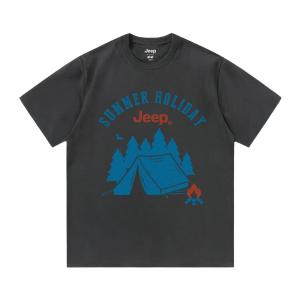 Футболка с круглым вырезом для школьников Jeep, темно-серый