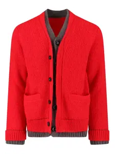 Многослойный кардиган SACAI, красный