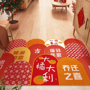 Budis Ковер 100х140 см из ПВХ, водонепроницаемый и нескользящий, в китайском стиле для прихожей, моющийся