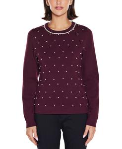 Женский свитер с отделкой спереди Belldini, Black Cherry